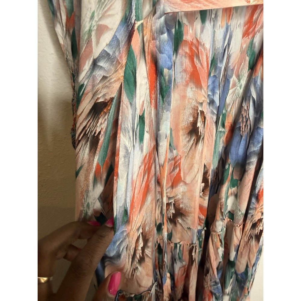 Misa Esmee Eden Floral Print Tiered Long Sleeve Maxi Dress Size: Med Resort - Picture 13 of 15